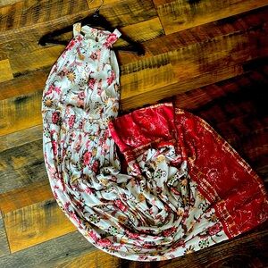 Altard state size small high neck maxi with zipper back will fit a 0-4